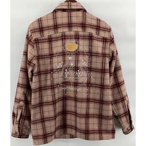 Wondery Wool Blend Plaid Shirt Medium Tan Honey Your Soul Is Golden Shacket